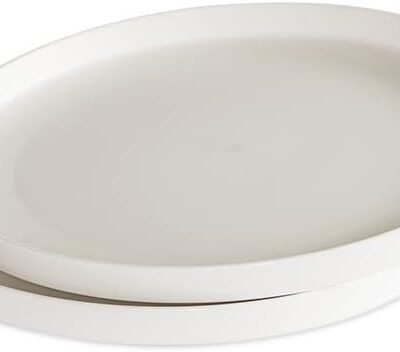 10-Inch Meal Plate, Set of 2, White, Microwave Safe Polypropylene