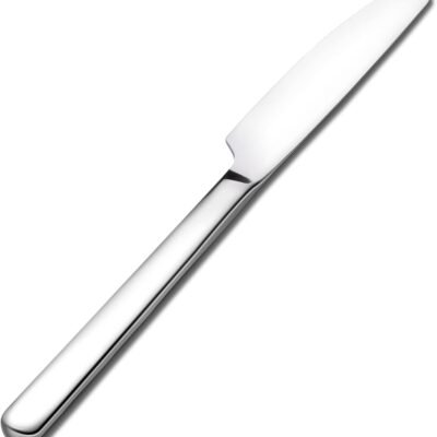 4-Piece Stainless Steel Dinner Knife Set: 8.9-inch knives with a gleaming mirror finish (minimalist design); includes extra-thick butter knives and sharp table cutlery; suitable for home kitchens and restaurants.