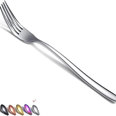 Stainless Steel Dinner Forks Set, 6 Piece - Silverware for Home, Kitchen or Restaurant, Dishwasher Safe (Silver-8 Inch)