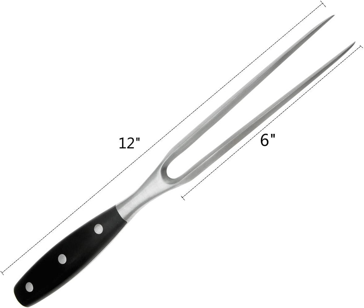 Carving Fork, Meat Fork, 12 Inch Cooking Fork, Stainless Steel BBQ Fork, Long Metal Kitchen Forks for Barbecue, Serving, Cooking, Grilling, Roasting - Image 2