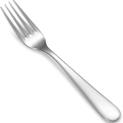 Premium  Forks, Set of 4, 18/10 Stainless Steel, Forks Silverware with Round Edge, Exceptional Mirror Finish, Dishwasher Safe (8" Dinner Fork)