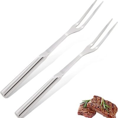 2 Pcs Carving Fork, Meat Cooking Utensil, Kitchen Forks 2 Prong, Long Handle Fork,  Fork, Anti-Rust, Heat-Resistant For Grill, Cooking And Serving