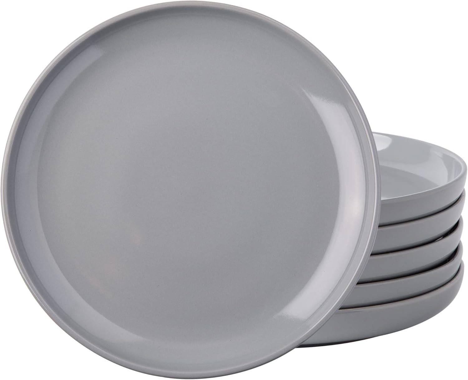 Ceramic Dinner Plates Set of 6,10.5 inch Large Stoneware plates for Kitchen,Dinnerware Dishes set- Microwave,Dishwasher Safe,Scratch Resistant-GREY