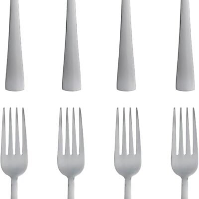 Everyday Flatware Dinner Forks, Set of 8, 18/0 Stainless Steel, Silverware Set, 1.4 x 3.75 x 8.5 inches