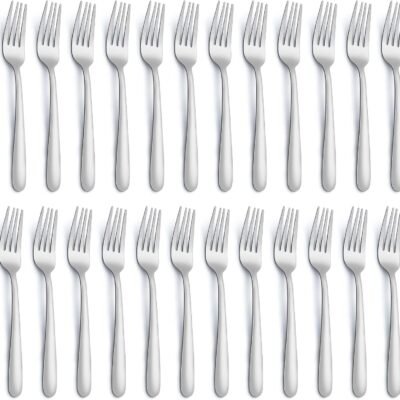 24 Pieces Dinner Forks, Forks Silverware(8 inches), Food Grade Stainless Steel Flatware Forks, Mirror Polished & Dishwasher Safe, Using for Home, Restaurant or Kitchen