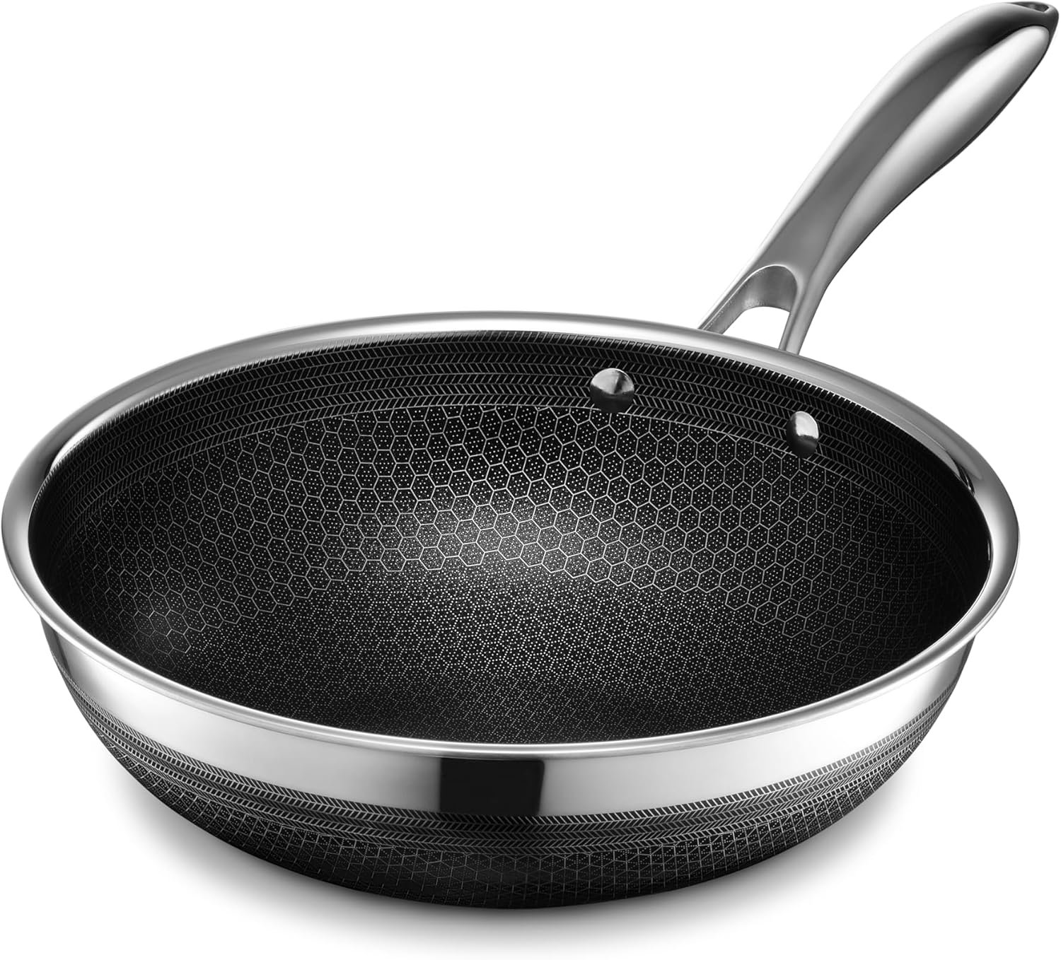 Hybrid Nonstick 10-Inch Wok, Stay-Cool Handle, Dishwasher and Oven Safe, Compatible with All Cooktops, Induction Ready